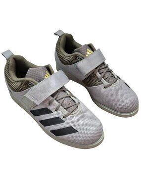 Adidas Powerlift 4 Weightlifting Shoes Gray Olive Lace-Up Velcro Strap Mens 9.5